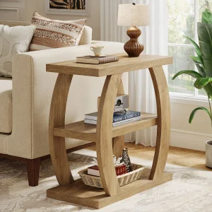 3-Tier Narrow Side Table with Storage