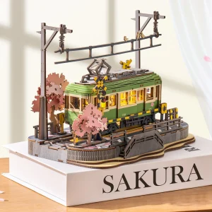 Rolife Wooden 3D Puzzle Sakura Journey Tram