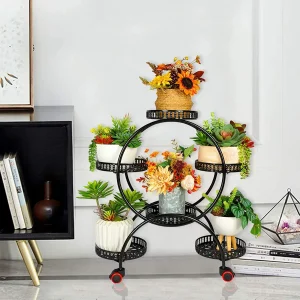 Metal Plant Stand Multi-Layer  Wheels