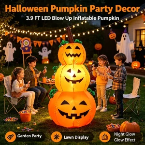 3.9FT LED Halloween Inflatable Pumpkin