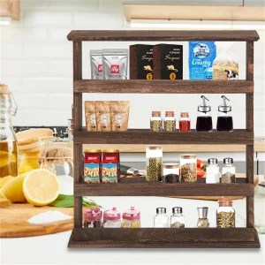 Wood Wall  4-Tier Spice Rack