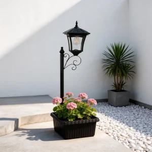 Solar Lamp Post Lights with Planter Box
