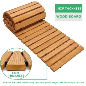 Weather-Resistant Non-SlipWooden Garden Pathway–8FT Roll